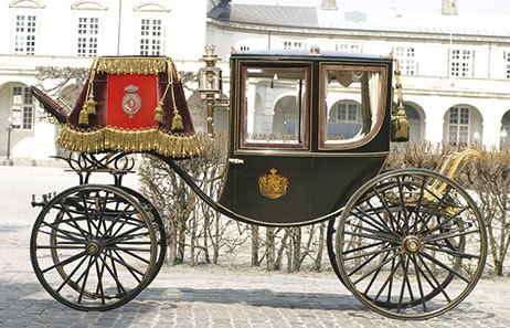 Vognfabrikant F.C. Schulz leverede i 1892 Guldbryllupskareten, som vil blive anvendt ved tronskiftet 14. januar 2024. Foto: Ole Jespersen