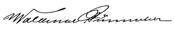 Dünwebers underskrift. Gengivet efter ægtepagt dateret 19. oktober 1894. Paul Lysholdt Rasmussens samling
