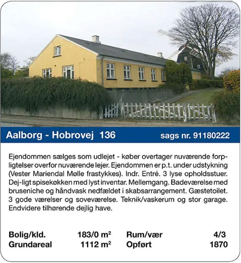 Beboelseshuset ved Mariendals Mølle blev solgt fra i offentligt udbud. Annonce fra ejendomsmægler Poul Erik Bech i Nordjyske Stiftstidende 12. november 2008, s. 37