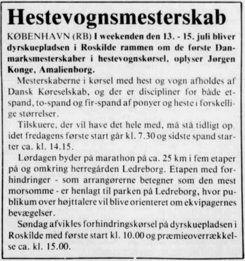 Foromtale af DM i Roskilde 1984. Skagens Avis, 4. juli 1984, s. 1.4