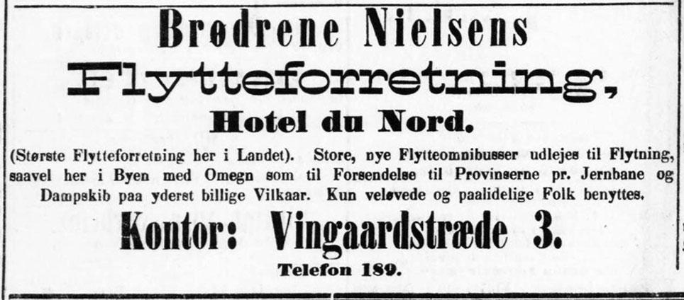 Annonce i Adresseavisen Kjøbenhavns Adressecomptoirs Efterretninger, 23. marts 1900, s. 1.