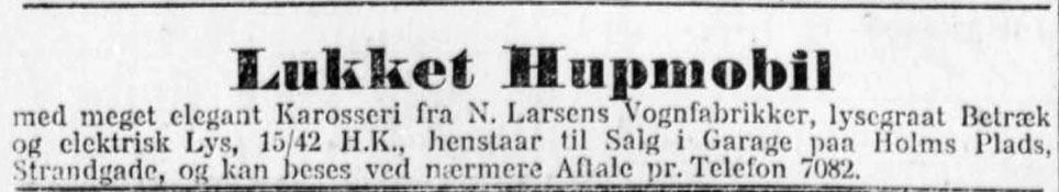 Annonce i Berlingske Politiske og Avertissementstidende, 19. maj 1920, s. 14.