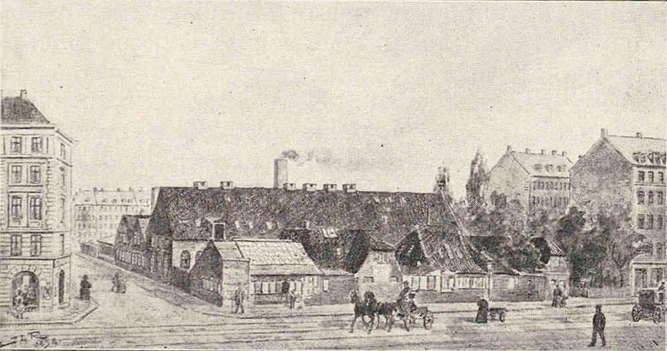 I 1828 anlagde isenkræmmer M. Anker Heegaard jernstøberi og maskinfabrik på en parcel, han købte af Blaagaards Jord.