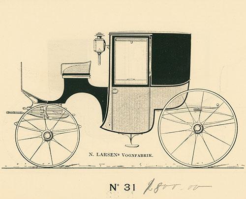 Coupé gengivet efter udateret katalog fra N. Larsens Vognfabrikker.