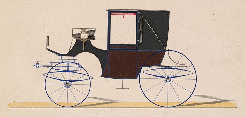 Landaulet med ellipsefjedre både for og bag. Model nr. 903 fra Brewster & Co. 1850–70. The Metropolitan Museum of Art, New York.