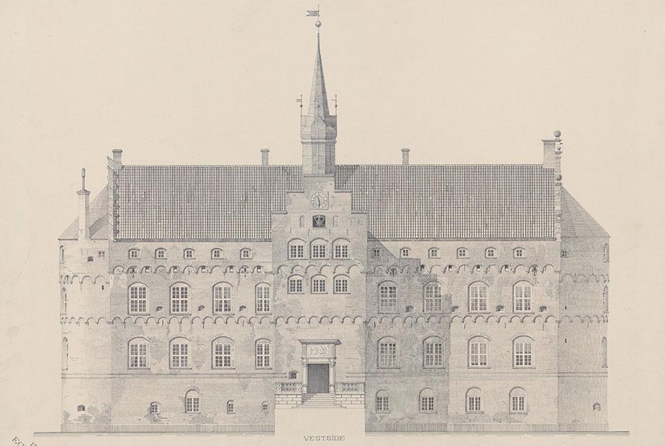 Opmåling af Egeskov Slot, V. Koch 1883. Det kgl. Biblioteks Billedsamling.