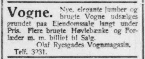 N. Jepsen sælger sin ejendom. Annonce i Fyens Stiftstidende 27. november 1925.