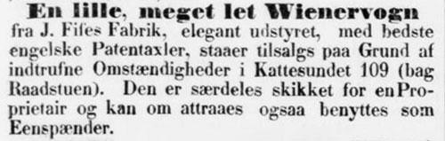 Annonce Kjøbenhavns Adressecomptoirs Efterretninger, 19. december 1856, s. 17.