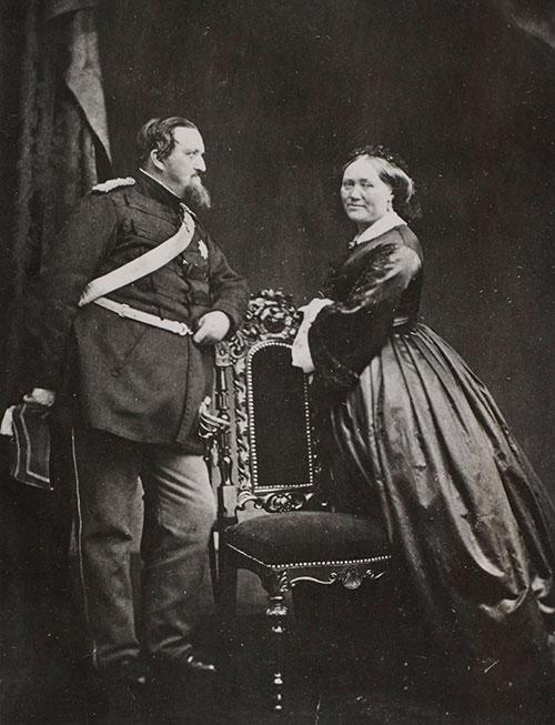Frederik VII og grevinde Danner. Foto: Peter Ludvig Rudolph. Det kgl. Biblioteks billedsamling.