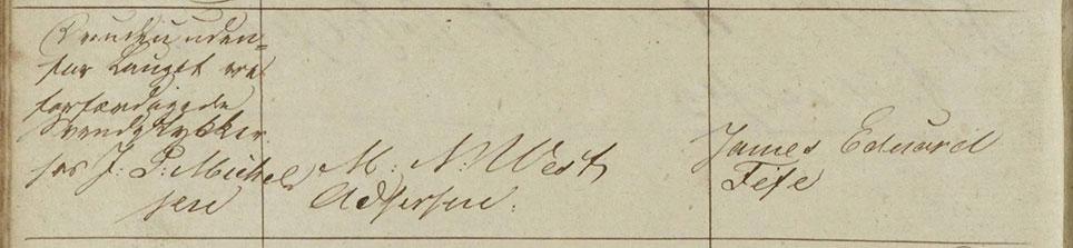 Optegnelse om James Edvard Fifes svendeprøve i St. Hans kvartal 1847. Protokol for mester- og svendeprøver 1800-1865, Hjul- og karetmagerlavet, Københavns Stadsarkiv.